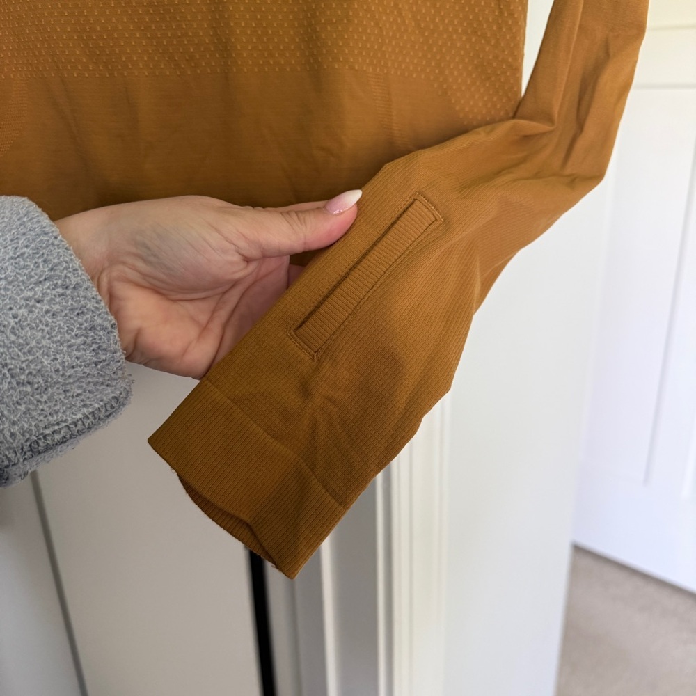 Lululemon Swiftly Tech 1/2 Zip 2.0 Cool Spiced Bronze Tuscan Gold Long Sleeve - Picture 6 of 8
